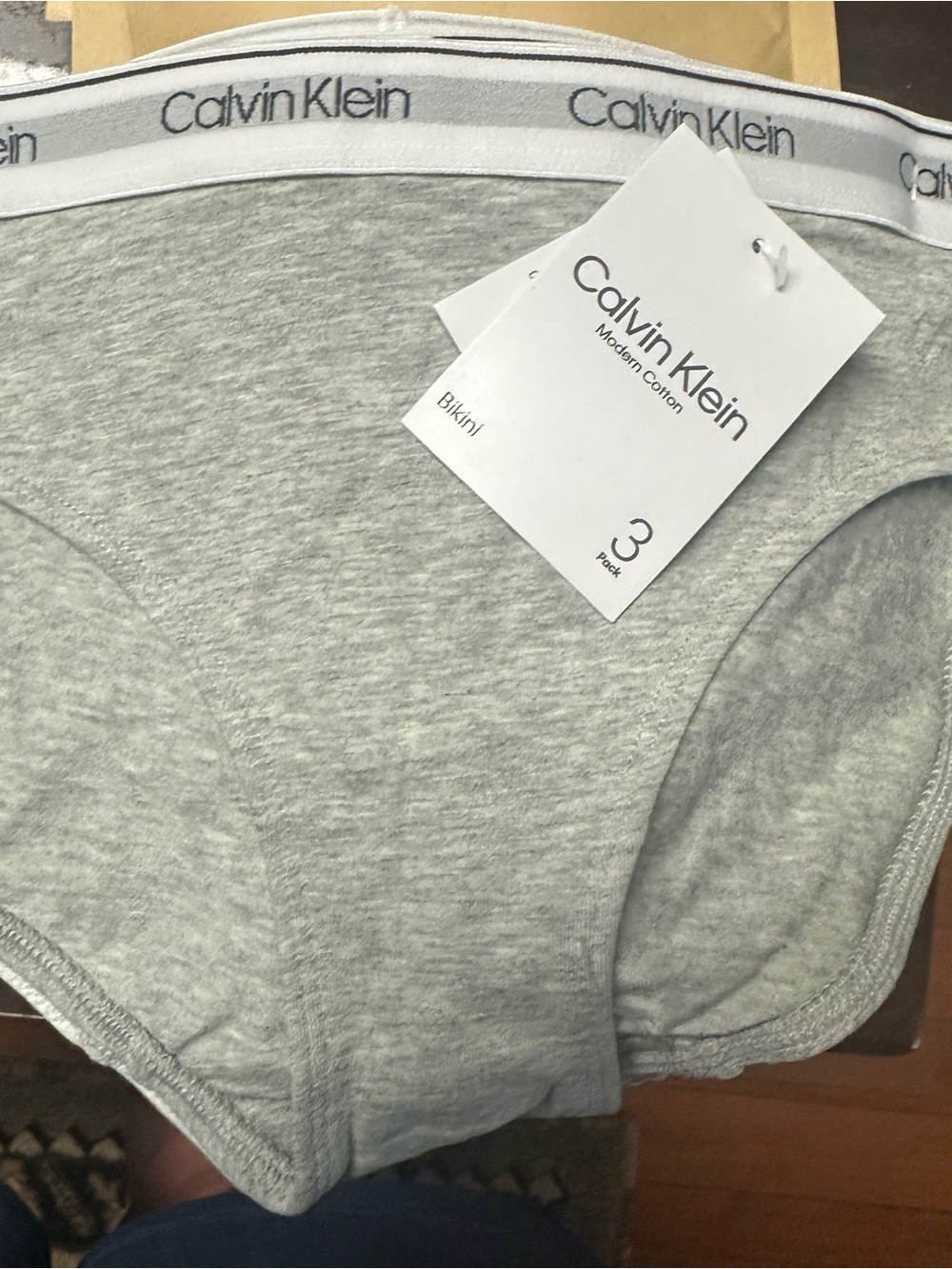 Brand New/ 3 pack Calvin Klein womenās size XLGrey Bikini Briefs - Modern Cotton